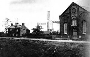 Old black & white photo of Tilney St Lawrence Fen End Postmill